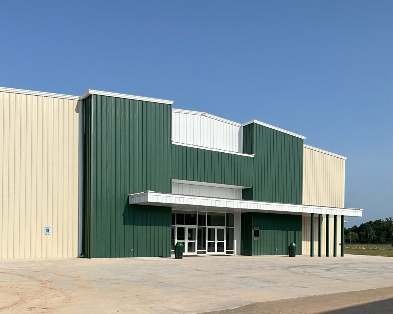 Modern commercial building entrance